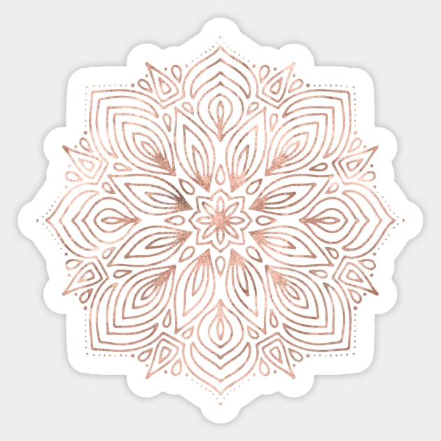 Pretty Rosegold Mandala Sticker by NatureMagick